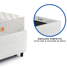 Bicama Box Solteiro Courino Linho Branco 88x188 com Dois Colchões Espuma Ecoline D33 Ecoflex - 8