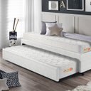 Ver imagem 3 de Bicama Box Solteiro Courino Linho Branco 88x188 com Dois Colchões Espuma Ecoline D33 Ecoflex