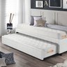 Bicama Box Solteiro Courino Linho Branco 88x188 com Dois Colchões Espuma Ecoline D33 Ecoflex - 3