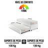 Bicama Box Solteiro Courino Linho Branco 88x188 com Dois Colchões Espuma Ecoline D33 Ecoflex - 6