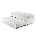 Ver imagem 1 de Bicama Box Solteiro Courino Linho Branco 88x188 com Dois Colchões Espuma Ecoline D33 Ecoflex