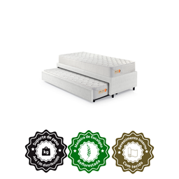 Bicama Box Solteiro Courino Linho Branco 88x188 com Dois Colchões Espuma Ecoline D33 Ecoflex - 5