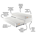 Ver imagem 4 de Bicama Box Solteiro Courino Linho Branco 88x188 com Dois Colchões Espuma Ecoline D33 Ecoflex