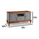 Ver imagem 2 de Rack para TV até 60 Polegadas 2 Portas 1 Gaveta 150cm Pés Luis Xv em Madeira + Nicho