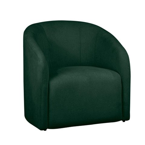 Poltrona Decorativa Recepção Lara Tecido Requinte Bouclê Cor Verde
