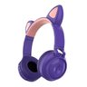 Fone de Ouvido sem Fio Orelhas de Gato 8 Cores de LED Roxo - 1