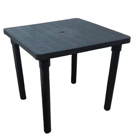 Kit 2 Mesa Desmont. 83cm + 4 Cadeira Poltrona Preta 182kg