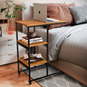 Mesa de Apoio Lateral Auxiliar Carrinho com Rodinhas Mesinha Apoio de Notebook Cama Sofá Ferro e Mdf - 1
