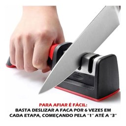 Amolador Afiador de Facas Profissional 3 Opções de Afiar - 5