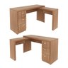 Mesa para Escritório com Mesa de Apoio e 3 Gavetas Amêndoa - 2