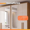 Ver imagem 6 de Guarda Roupas Casal com Espelho 6 Portas 6 Gavetas San Francisco Madeirado / Off White Moval