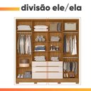 Ver imagem 5 de Guarda Roupas Casal com Espelho 6 Portas 6 Gavetas San Francisco Madeirado / Off White Moval