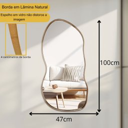 Espelho Orgânico Kalahari em Lamina Natural de Madeira 100x47 - 7