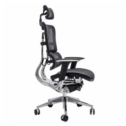 Cadeira Ergonômica Presidente Tecido Mash Estrutura Alumínio Genuinos - 6