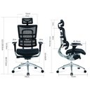 Ver imagem 3 de Cadeira Ergonômica Presidente Tecido Mash Estrutura Alumínio Genuinos