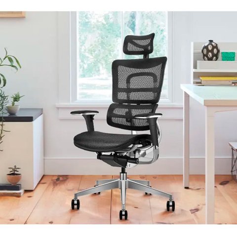 Cadeira Ergonômica Presidente Tecido Mash Estrutura Alumínio Genuinos