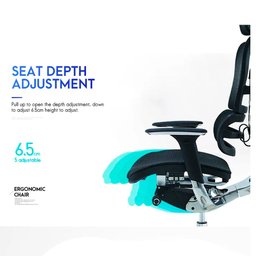 Cadeira Ergonômica Presidente Tecido Mash Estrutura Alumínio Genuinos - 10