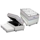 Ver imagem 1 de Cama Box Baú c/Auxiliar Solteiro: Colchão Espuma Ortobom D45 Highfoam + Base CRC Courano White(88x18
