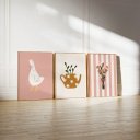 Ver imagem 2 de Kit 3 Quadros Decorativos Infantil | Jardim e Floral - Flores NO2 - 30x40 - Moldura Madeira