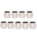 Ver imagem 1 de Kit 9 Puffs Decorativos Aramado Vanessa-Assento Marrom
