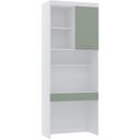 Ver imagem 4 de Guarda Roupa Modulado de Solteiro Alpes Branco Verde 5 Peças - Luciane