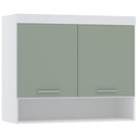 Ver imagem 6 de Guarda Roupa Modulado de Solteiro Alpes Branco Verde 5 Peças - Luciane