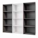 Ver imagem 3 de Estante Livros Escritório 180 cm 12 Nichos Abertos F5 Office Cor:Cinza Sagrado com Branco