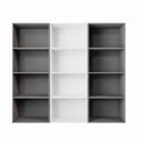 Ver imagem 2 de Estante Livros Escritório 180 cm 12 Nichos Abertos F5 Office Cor:Cinza Sagrado com Branco
