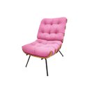 Ver imagem 1 de Poltrona Costela Suede Rosa