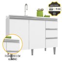 Ver imagem 3 de Balcão de Pia 1,20 + Aéreo Athena Branco - Megasul