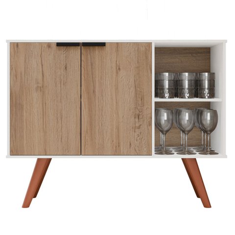 Balcão Buffet Cantinho do Café Bianca Freijó/branco Z34 - Mpozenato