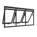 Ver imagem 1 de Janela Maxim Ar 3 Seções Aluminio Preto Linha 25 - 60x150
