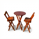 Ver imagem 2 de Conjunto Mesa Bistrô Dobrável com 2 Banquetas de Madeira Maciça Mel