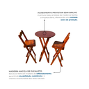 Ver imagem 6 de Conjunto Mesa Bistrô Dobrável com 2 Banquetas de Madeira Maciça Mel Marrom