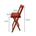 Ver imagem 4 de Conjunto Mesa Bistrô Dobrável com 2 Banquetas de Madeira Maciça Mel