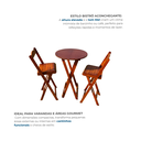 Ver imagem 5 de Conjunto Mesa Bistrô Dobrável com 2 Banquetas de Madeira Maciça Mel