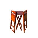 Ver imagem 7 de Conjunto Mesa Bistrô Dobrável com 2 Banquetas de Madeira Maciça Mel Marrom