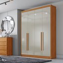 Ver imagem 4 de Guarda Roupa Casal Sevilha 4 Portas 3 Gavetas Cinamomo Fendi Fosco - Novo Horizonte