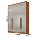 Ver imagem 2 de Guarda Roupa Casal Sevilha 4 Portas 3 Gavetas Cinamomo Fendi Fosco - Novo Horizonte
