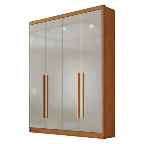 Guarda Roupa Casal Sevilha 4 Portas 3 Gavetas Cinamomo Fendi Fosco - Novo Horizonte