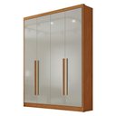 Ver imagem 1 de Guarda Roupa Casal Sevilha 4 Portas 3 Gavetas Cinamomo Fendi Fosco - Novo Horizonte