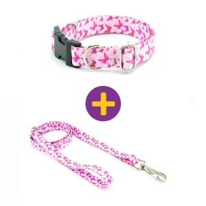 Coleira e Guia Smooty Pet Borboleta M kit