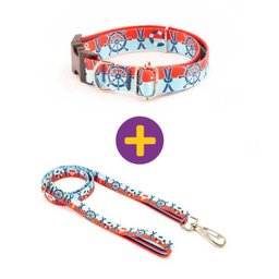 Coleira e Guia Smooty Pet Marinheiro P kit - 1