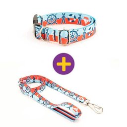 Coleira e Guia Smooty Pet Marinheiro M kit - 1