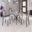 Ver imagem 1 de Conjunto Sala de Jantar com 4 Cadeiras Lívia Prata/Arabesco