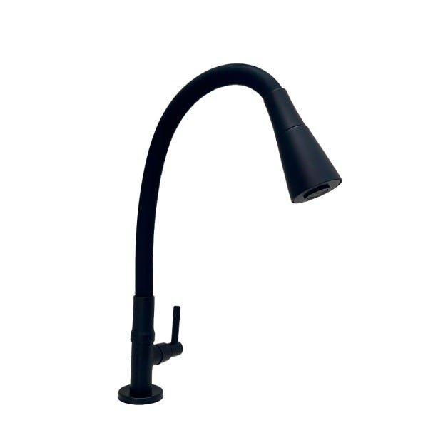 Torneira Gourmet Bancada Flexivel Base Preta com Cone Preto - 2