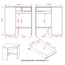 Ver imagem 4 de Mesa Escrivaninha de Canto 1 Gaveta Amêndoa Me4169 - Tecno Mobili