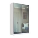 Ver imagem 2 de Guarda Roupa Solteiro Espelho 2 Portas de Correr Branco 147x59,8x235cm Rc2004 Emovell