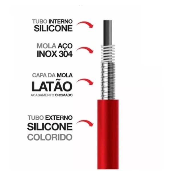 TORNEIRA COLOR LUXO PAREDE CANO DE SILICONE FLEXíVEL C-66 - 2