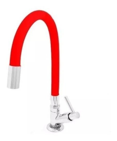 Torneira Color Luxo Bancada Cano De Silicone Flexível C-66 - 1